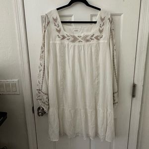 White dress square neck